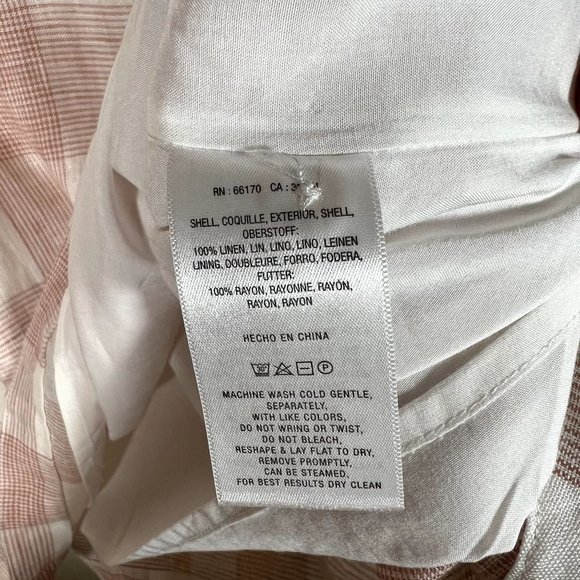 First Monday Anthropologie Plaid Linen Dress Small Lined Long Sleeve Shirt Dress - Picture 9 of 11